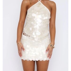 Elegant White Whitefox Shell Skirt